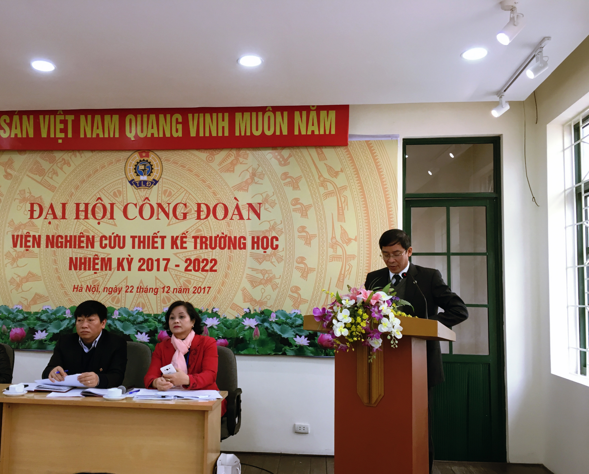 Đại hội tiếp thu ý kiến đóng góp, chỉ đạo của đồng chí Vũ Minh Đức –  chủ tịch Công đoàn Giáo dục Việt nam