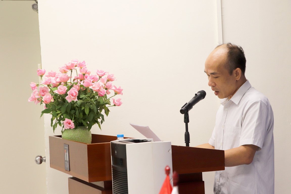 Ông Hoàng Hải Sơn - Viện trưởng Viện nghiên cứu Thiết kế Trường học phát biểu tại buổi lễ