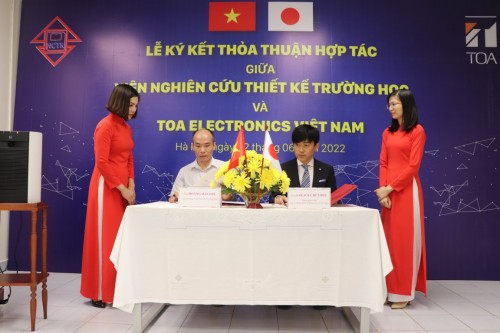 Lễ ký kết thỏa thuận hợp tác giữa Viện Nghiên cứu Thiết kế Trường học và Công ty TNHH TOA Electronics Việt Nam
