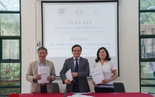 Kí kết Biên bản ghi nhớ hợp tác giữa Viện Nghiên cứu Thiết kế Trường học, Công ty Cổ phần Phú Bách Việt và Công ty TNHH Thương mại Quốc tế New Brain về việc nghiên cứu ứng dụng sản phẩm thiết bị giáo dục